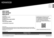 Kenwood KDC-X305 Quick Start Manual