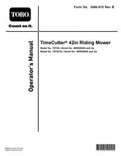 Toro TimeCutter 75749 Operator's Manual