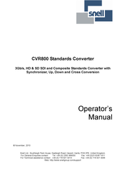 Snell CVR800 Operator's Manual