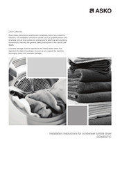 Asko T208VW Installation Instructions Manual