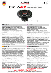 Audio System R10 FA EVO User Manual
