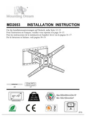 Mounting Dream MD2653 Installation Instructions Manual