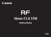 Canon RF 16mm F2.8 STM Instructions Manual