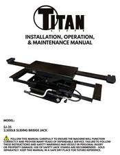 Titan Lifts SJ-35 Installation, Operation & Maintenance Manual
