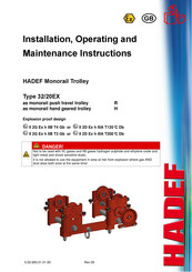 HADEF 32/20EX Installation, Operating And Maintenance Instruction