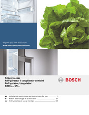 Bosch B36CL80SNS/01 Installation Instructions And Instructions For Use