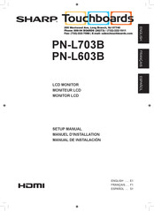 Sharp PN-L603BPKG2 Setup Manual