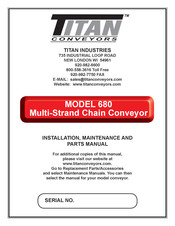 Titan 680 Installation, Maintenance, And Parts Manual