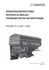 Lemken POLARIS 16 Operating Instructions Manual