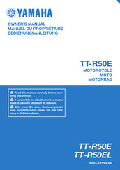 Yamaha TT-R50EL 2019 Owner's Manual