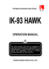 Koike Sanso Kogyo IK-93 HAWK Operation Manual