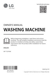 LG WF-T120 KW Series Owner's Manual