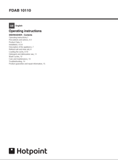 Hotpoint FDAB 10110 Operating Instructions Manual