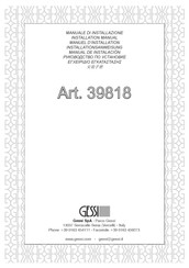 Gessi 39818 Installation Manual