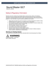 Creative Sound Blaster GC7 Safety & Regulatory Manual