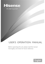 Hisense FV 191 N4AW2 User's Operation Manual