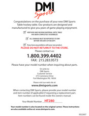 DMI Sports HT280 Manual