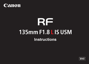 Canon RF 135mm F1.8 L IS USM Instructions Manual