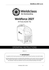Weldclass Weldforce 202T Operating Instructions Manual