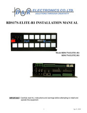 D&R ELECTRONICS RDS17S-ELITE2-R1 Installation Manual
