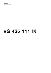 Gaggenau VG 425 111 IN Instruction Manual