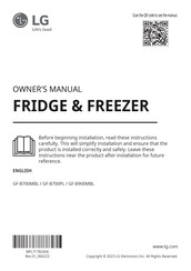 LG GF-B700MBL Owner's Manual