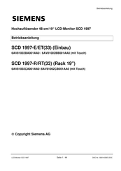 Siemens SCD 1997-RT Operating Instructions Manual