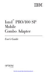 IBM Intel PRO/100 SP User Manual