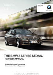 BMW 3 2016 Series Owner's Manual