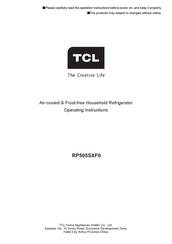 TCL RP505SXF0 Operating Instructions Manual