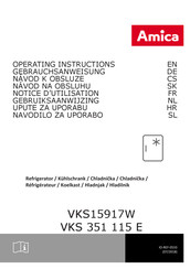 Amica VKS15917W Operating Instructions Manual