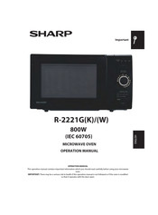 Sharp R-2221G Operation Manual
