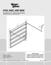 Wayne-Dalton TorqueMaster Plus 9405 Installation Instructions And Owner's Manual
