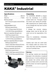 KAKA Industrial SBG-40 Operation Manual