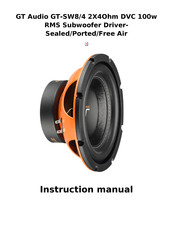 Bassface GT Audio GT-SW8/4 Instruction Manual