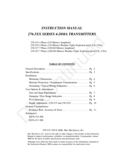 Max Machinery 276-5 Series Instruction Manual