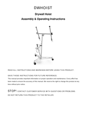 Buffalo DWHOIST Assembly & Operating Instructions