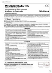 Mitsubishi Electric PAR-20MAA Installation Manual