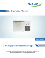 BioLAB BFCG-150-102 Operation Manual
