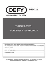 Defy DTD 322 Manual