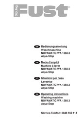 FUST NOVAMATIC WA 1268.3 Aqua-Stop Operating Instructions Manual