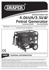 Draper PG43W Instructions Manual