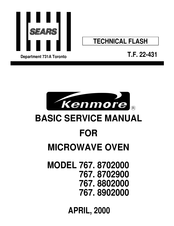 Sears Kenmore 767.8702000 Basic Service Manual