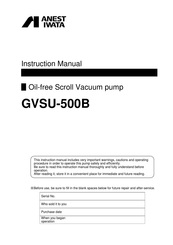 Anest Iwata GVSU-500B Instruction Manual