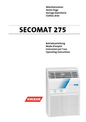 Kruger SECOMAT 275 Operating Instructions Manual