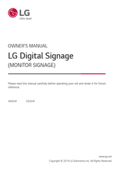 LG 49XE4F Owner's Manual