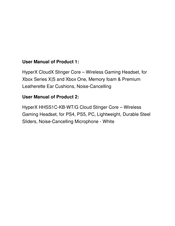 HyperX HHSS1C-KB-WT/G Quick Start Manual