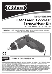 Draper CD36LIC Instructions Manual