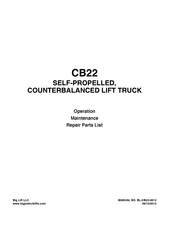 Big Lift CB22-128 Operation, Maintenance, Repair Parts List