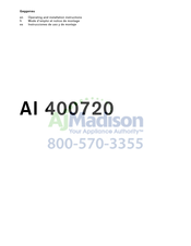 Gaggenau AI 400720 Operating And Installation Instructions